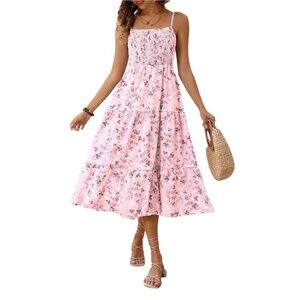 Summer Floral Dress  With Adjustable Straps